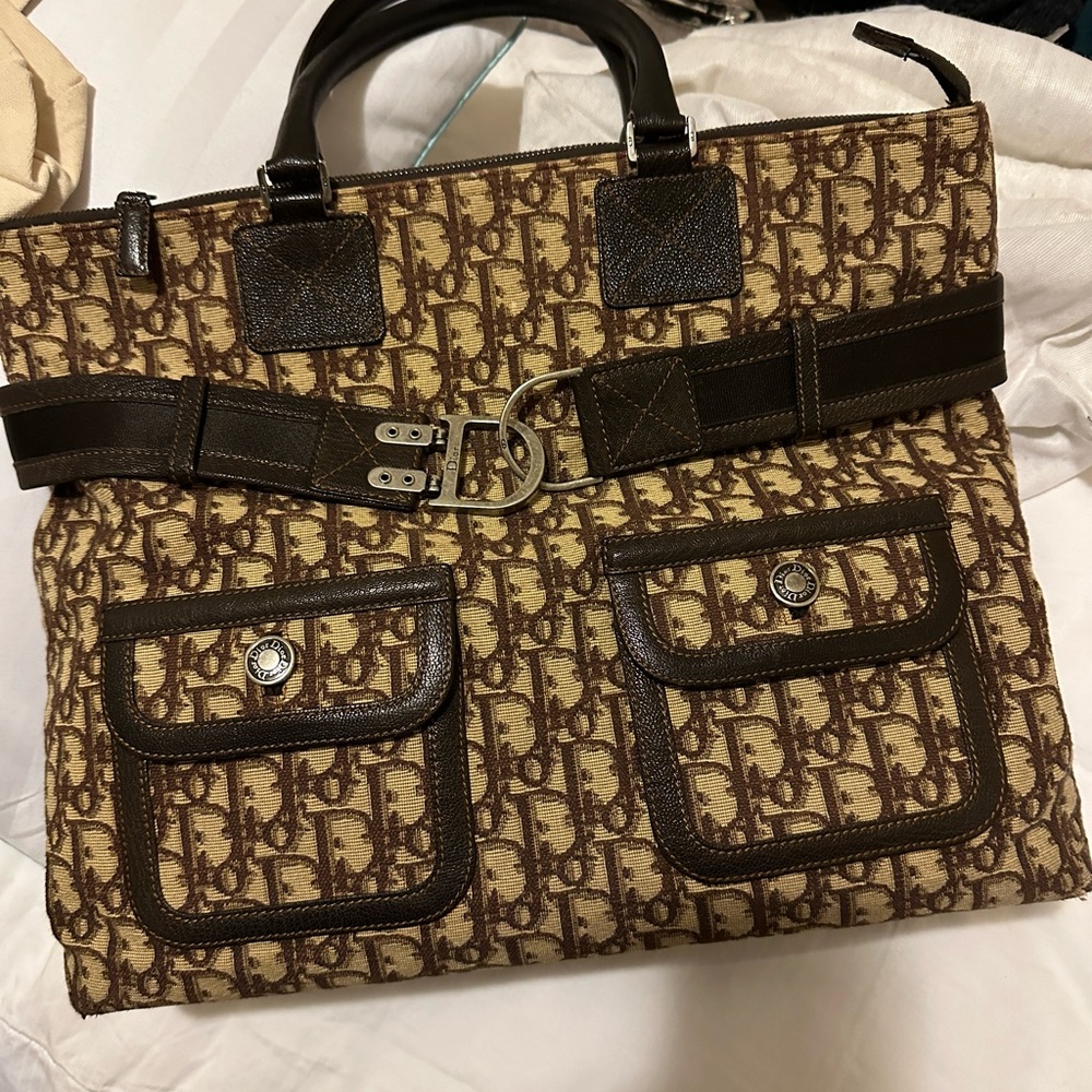 Large patterned vintage Dior tote very unique